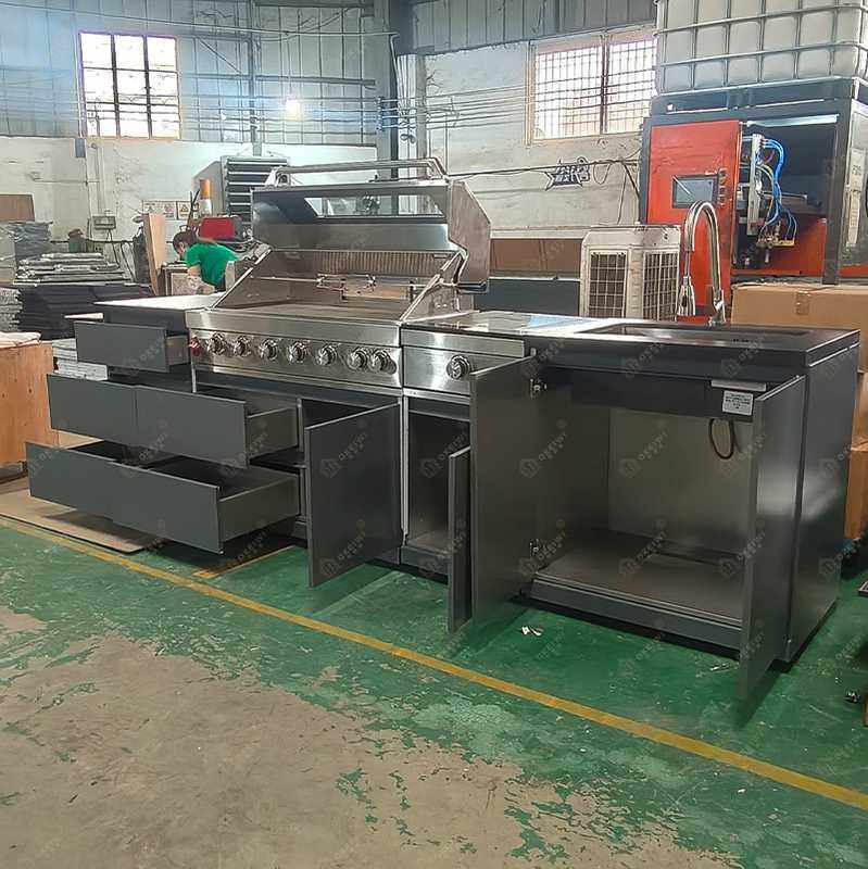 跨境户外操作台耐晒储物柜烧烤轰趴party304不锈钢贴岩板户外橱柜,住宅家具,户外储物柜,淘宝优惠券,粉丝福利购,淘宝优惠卷