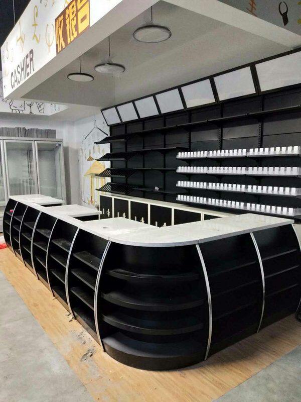 超市便利店烟酒行等商店收银台 高档耐用大理石台面收银台烟酒柜