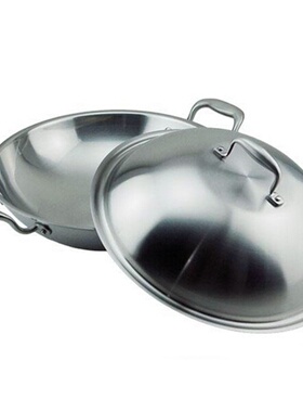 NHF三层钢不锈钢炒锅炒菜锅炒勺大炒锅物理不粘锅40CM