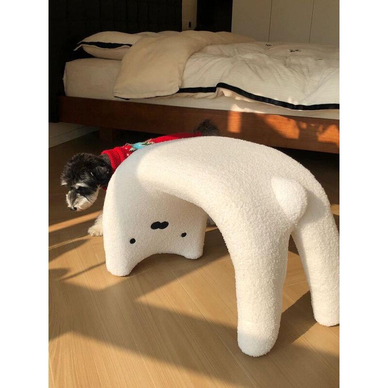 奶油风化妆凳女生卧室网猫咪2023红小椅子凳子家用专用梳妆台新款