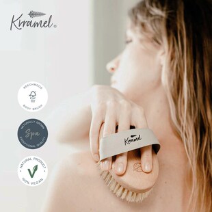 KRRAMEL纯猪鬃干刷身体刷子皮肤刷酸搓澡搓泥洗澡神器鬓毛美体刷