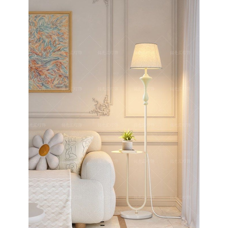 创意美式复古落地灯简约护眼落地台灯客厅卧室茶几置物架立式台灯