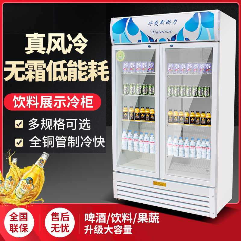 德曜商用保鲜啤酒冷藏展示柜立式玻璃门酒店超市可用饮料单双三门