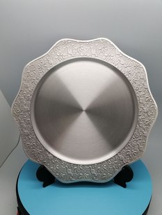 锡盘金属奖盘荣休纪念光荣退休纪念品退伍感谢牌捐赠证书