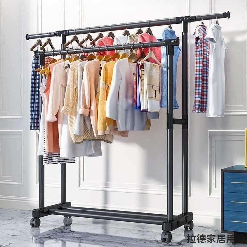 晾衣架落地家用卧室挂衣服室内架杆简易衣帽架折叠移动晒宿舍单凉,住宅家具,衣帽架,淘宝优惠券,粉丝福利购,淘宝优惠卷
