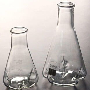 1000ml 500 250 2L边框Erlenmeyer瓶摇瓶细菌瓶三个凹刺四 100