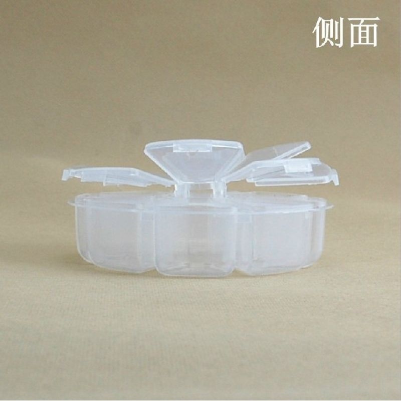 新款直销圆形透明8格塑料收纳盒 零件首饰品鱼钩置珠子包装配件小