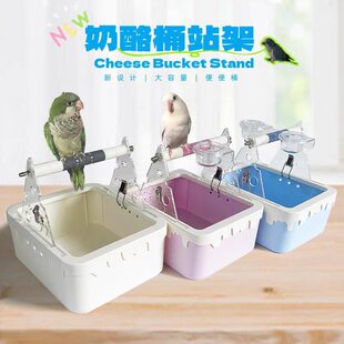 鹦鹉站架拉屎桶学厕所神器定点排便站杆架训练手养中大型桌面站台