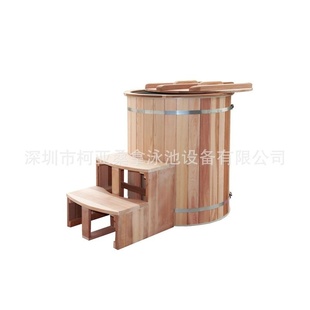 厂家批发木制户外冷水浴缸冰桶圆形单人冰浴桶冷热机两用冰桶浴缸