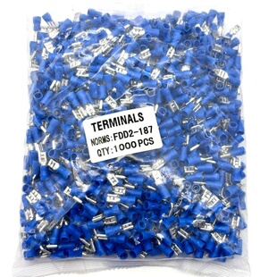 1000只 2.8插簧线耳线鼻子母预绝缘端头 FDD1.25 110冷压接线端子