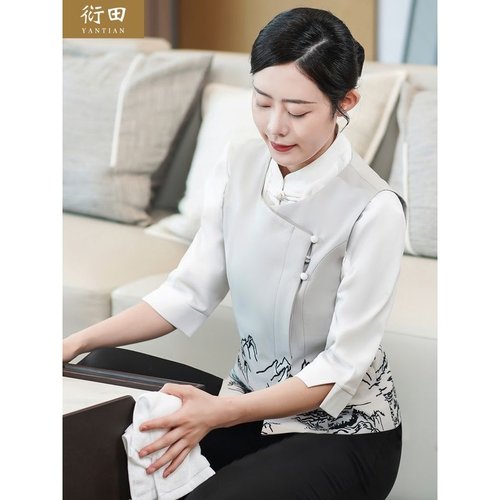 售楼部保洁员工作服酒店客房服务员物业房嫂阿姨马甲长袖套装秋冬