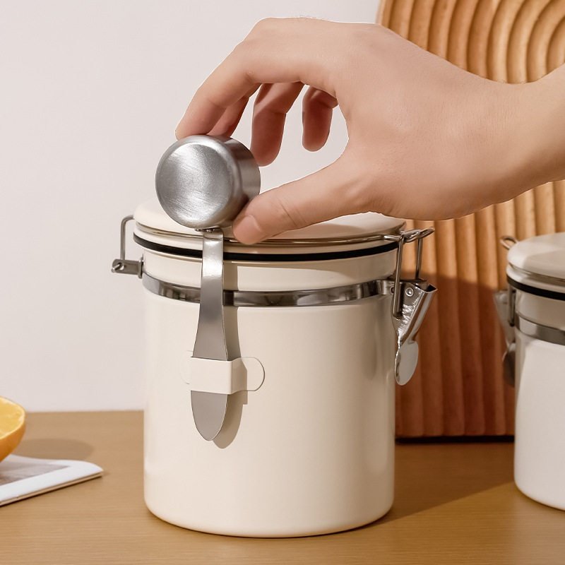 咖啡豆保存罐咖啡粉密封罐不锈钢储物罐储豆养豆罐单向排气收纳罐,厨房/烹饪用具,密封罐,淘宝优惠券,粉丝福利购,淘宝优惠卷