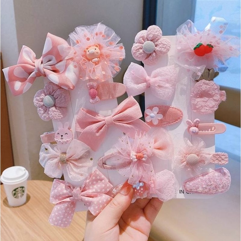 新品 蝴蝶结发夹布艺花朵发卡公主宝宝女童刘海夹儿童发饰不伤发