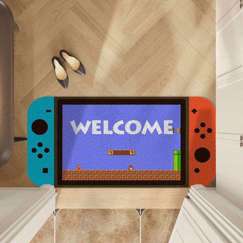 新品 卡通游戏机手柄除尘丝圈地垫可裁剪家用大门口防滑脚垫入户,居家布艺,入户地垫,淘宝优惠券,粉丝福利购,淘宝优惠卷