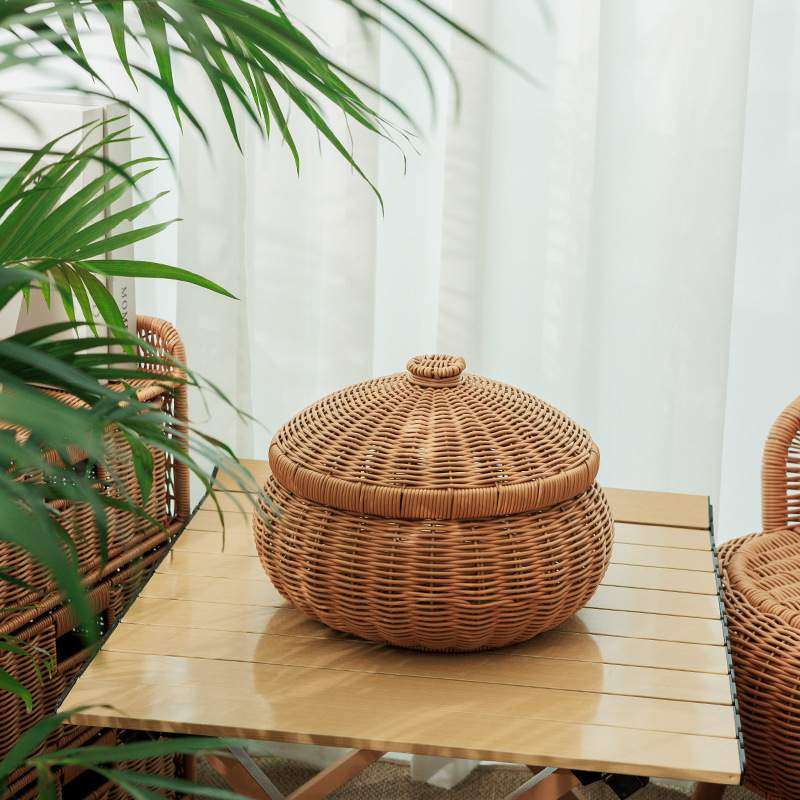 仿藤编水果筐收纳储筐桌面客厅厨房零食篮盖茶叶罐糖果篮鸡蛋物带,厨房/烹饪用具,果蔬置物架/篮/框,淘宝优惠券,粉丝福利购,淘宝优惠卷