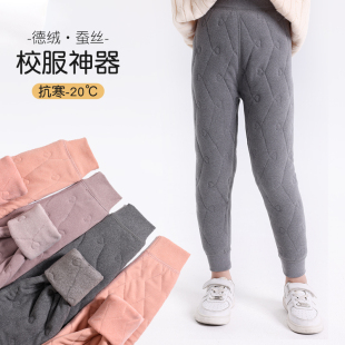 冬季 加绒加厚秋裤 绒裤 内穿打底裤 男童女童棉裤 校服神器儿童保暖裤