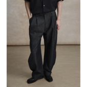 侧缝打褶 腰头弯刀牛仔裤 前片双褶设计 简约通勤西裤 CAKUNTA