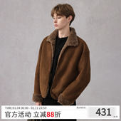 A面棉羊毛 CAKUNTA 重磅防风防寒皮毛一体两面穿夹克 B面麂皮
