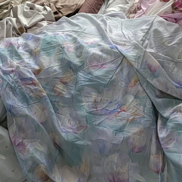 9号紫色大花天丝床单2.8*2.4