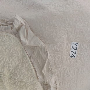 2.4米CG Y274号有瑕疵米黄色双面纯棉天丝水洗床盖尺寸2.3