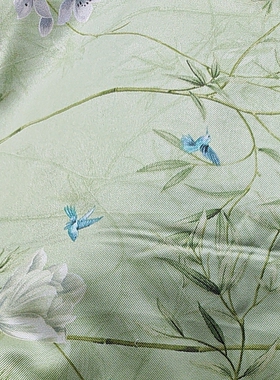 绿色花竹纤维枕巾50*80一对