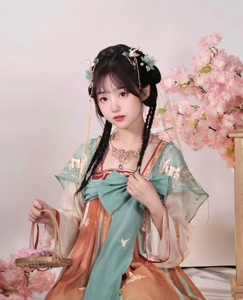 原创汉服女【瑶瑶公主】遇见神鹿COS齐胸吊带连衣裙国风春夏秋季