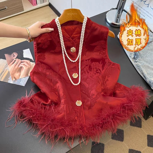 马甲女2025冬季新款高端新中式国风马夹外套女设计感无袖上衣叠穿