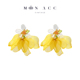 春夏海边度假风裙装 MOON 黄色纱花瓣耳环 赵露思同款 耳饰耳夹 ACC