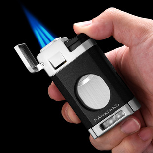 茄龙雪茄打火机雪茄剪可视窗口大火力充气雪茄专用火机CLB-23IX2