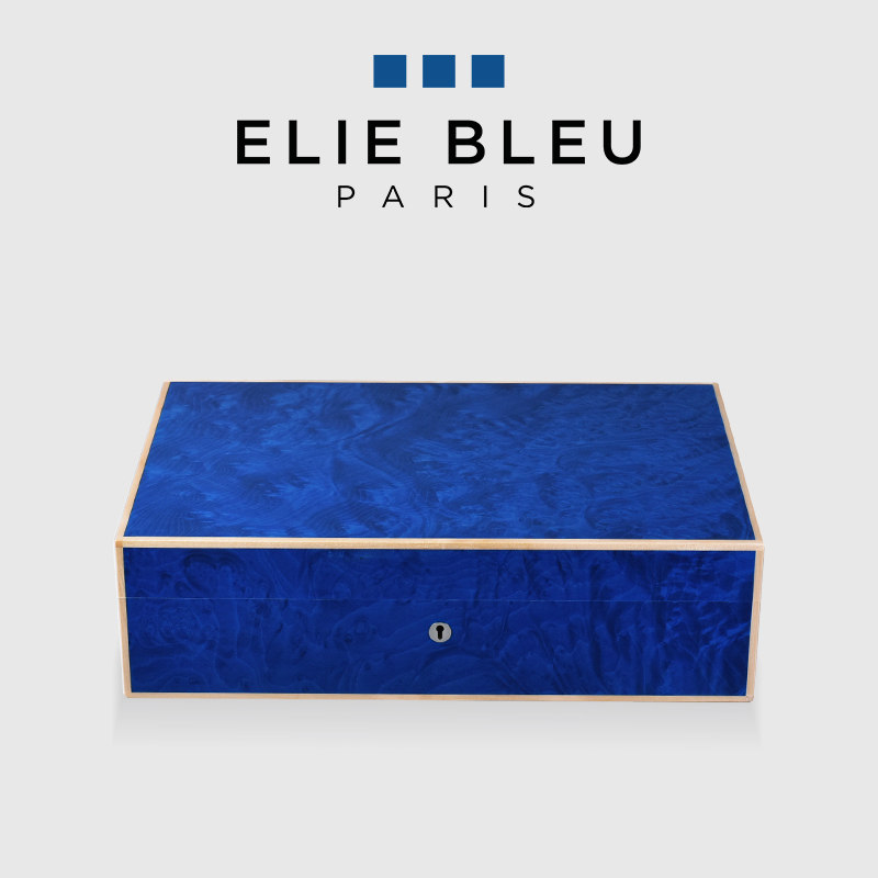ELIE BLEU浆果鹃木皇室蓝110支装雪松木雪茄保湿盒古巴雪茄烟盒