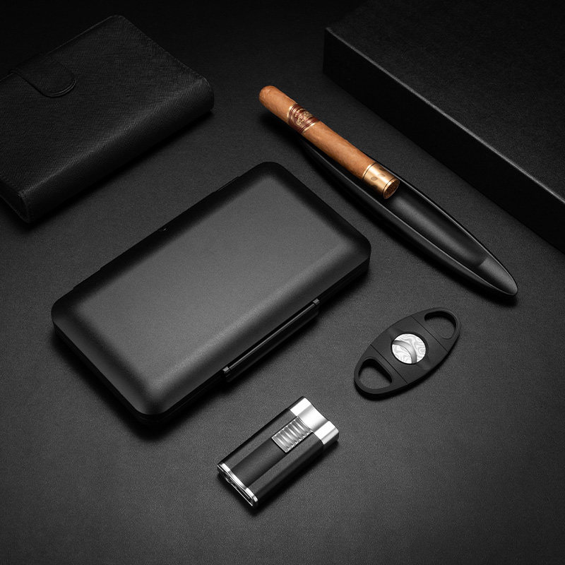 茄龙烟具套装雪茄盒便捷保湿铝合金雪松木礼盒包装CLT-23LL