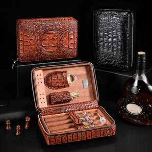 CIGARLOONG茄龙雪茄盒套装配雪茄剪雪茄打火机便携实木CLA-T113-1