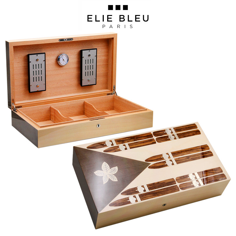 ELIE BLEU古巴旗帜系列110支装雪松木雪茄保湿盒限量259