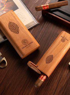 CIGARLOONG茄龙雪茄套雪松木便携实木防尘保湿雪茄套CH-24ER1