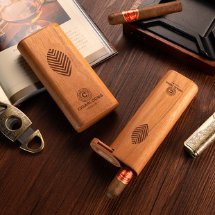 CIGARLOONG茄龙雪茄套雪松木便携实木防尘保湿 24ER1 雪茄套CH