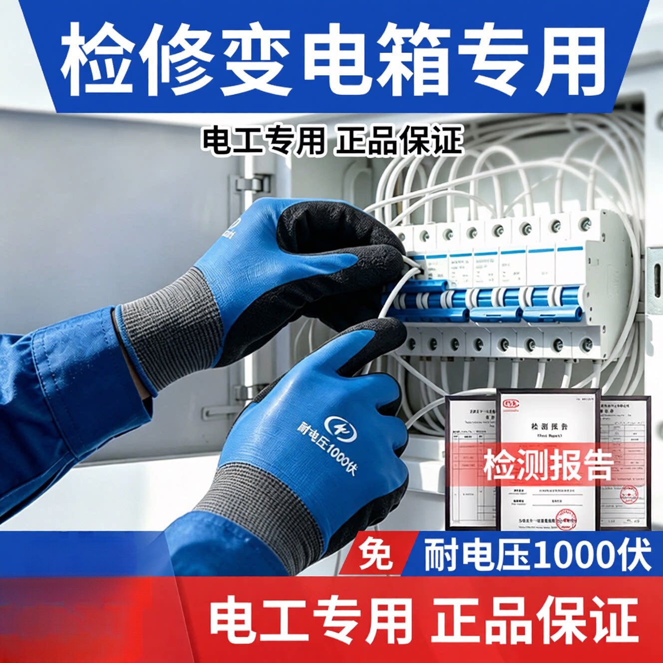 绝缘手套1000v电工专用防电橡胶专业带电作业400v维修家用