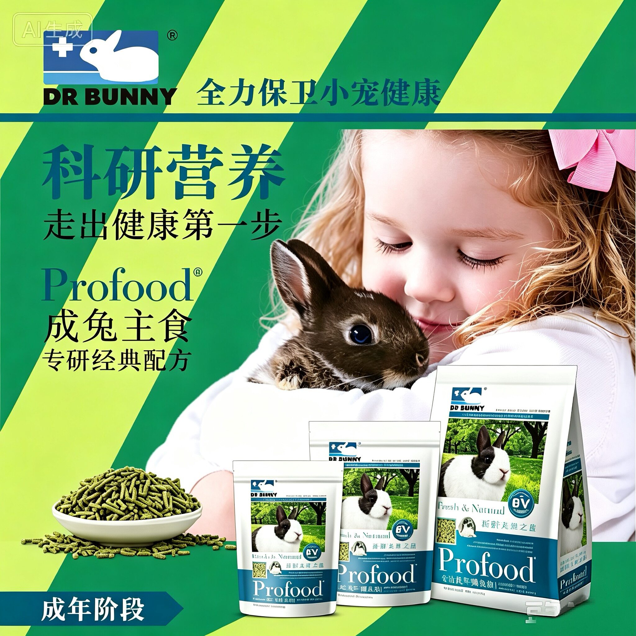 成年兔子高纤维粮食兔粮兔博士图片