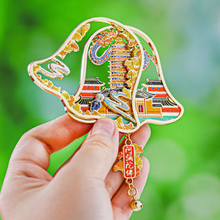 天宁禅寺双层铃铛金属冰箱贴北京上海南京常州文创旅游纪念品