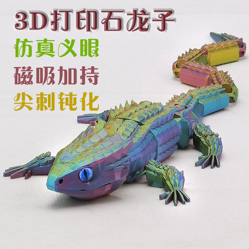 蜥蜴PLA3D打印带磁吸仿真义眼