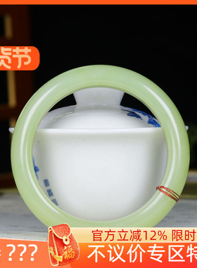 （古晨珠宝）新疆和田玉若羌黄玉手镯女款玉镯腕间美玉悬61g56mm