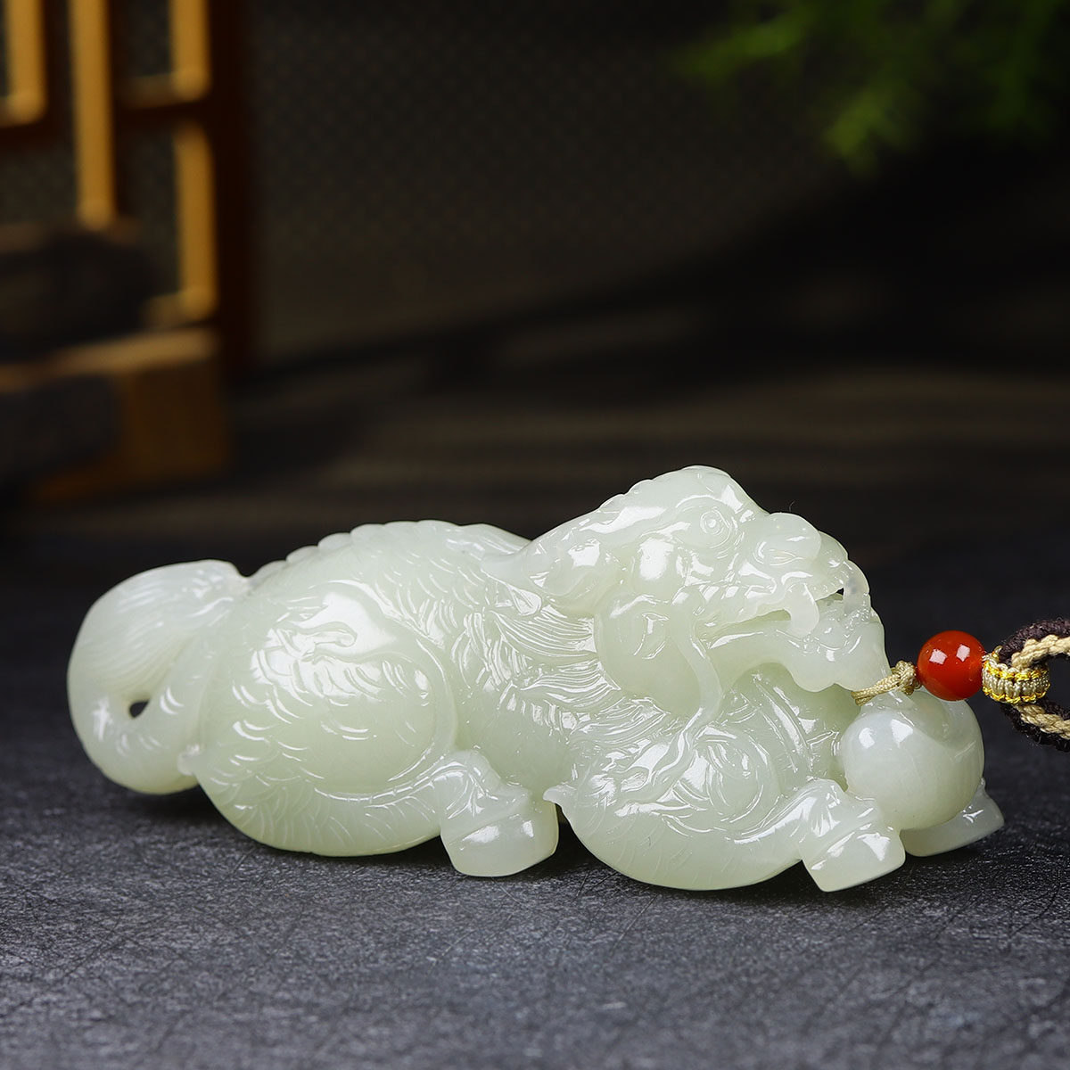 （古晨珠宝）青海和田玉晴水貔貅把件手玩招财进宝251g