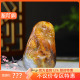 新疆和田玉黄沁籽料关公手把件手玩夜读春秋100g 古晨珠宝