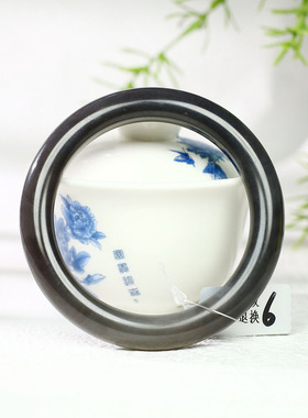 古晨和田玉烟紫圆条手镯