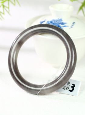 古晨和田玉烟紫圆条手镯