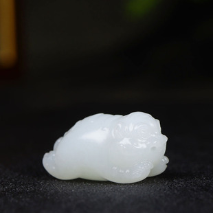 新疆和田玉白玉瑞兽挂件吊坠玉坠瑞兽赐福23g 古晨珠宝