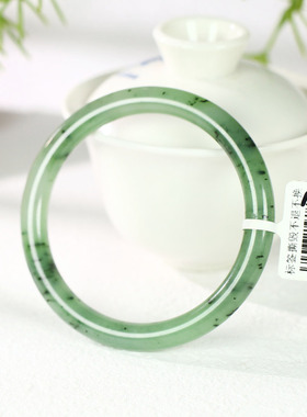 古晨俄罗斯和田玉碧玉圆条手镯