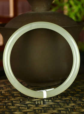 （不议价）润玉缘和田玉晴水细圆条手镯女款玉镯13g54mm