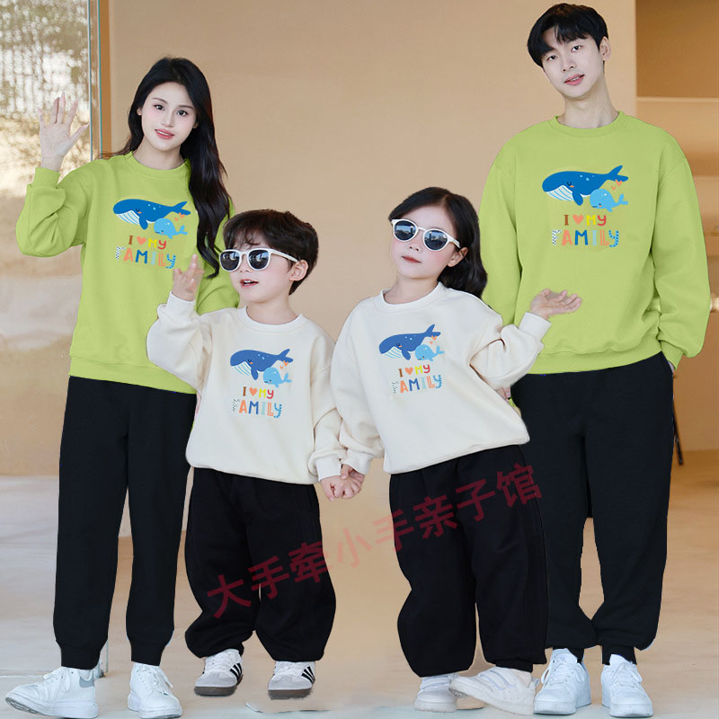 海洋主题亲子鲸鱼卫衣婴儿连体衣