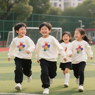 太阳花卫衣学生班服儿童运动会活动服幼儿园加绒套装秋冬亲子装