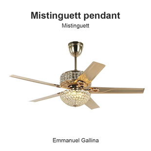 Flower 轻奢水晶吊扇复古客厅餐厅别墅静音变频电风扇灯 Ones欧式